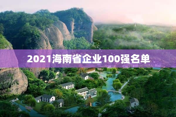 2021海南省企业100强名单