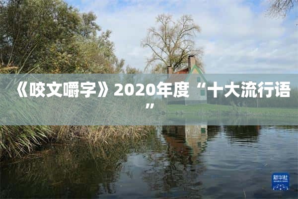 《咬文嚼字》2020年度“十大流行语”