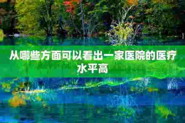 从哪些方面可以看出一家医院的医疗水平高