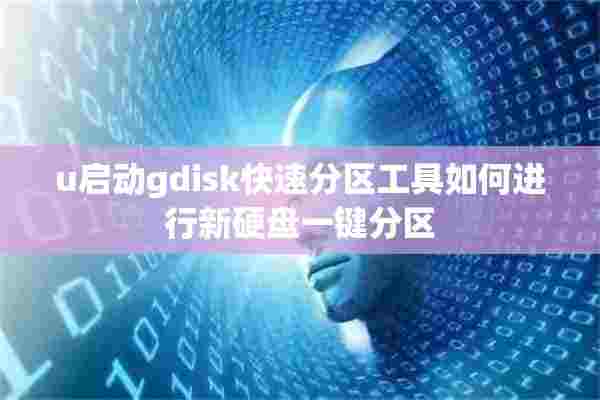 u启动gdisk快速分区工具如何进行新硬盘一键分区