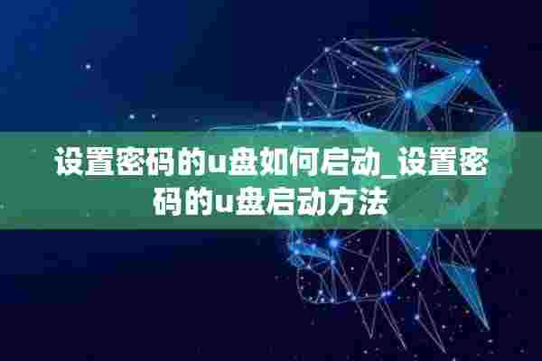 设置密码的u盘如何启动_设置密码的u盘启动方法