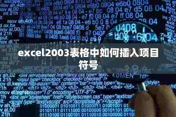 excel2003表格中如何插入项目符号