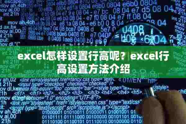 excel怎样设置行高呢？excel行高设置方法介绍