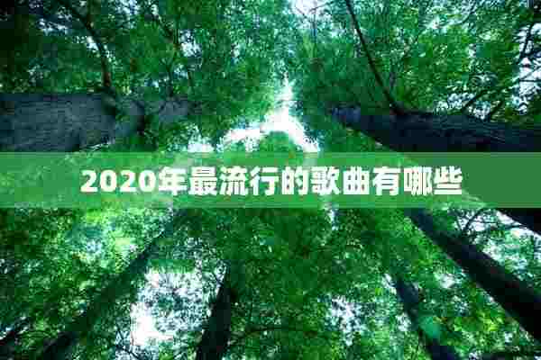 2020年最流行的歌曲有哪些