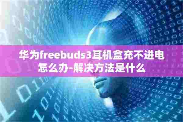 华为freebuds3耳机盒充不进电怎么办-解决方法是什么