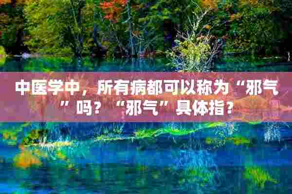 中医学中，所有病都可以称为“邪气”吗？“邪气”具体指？