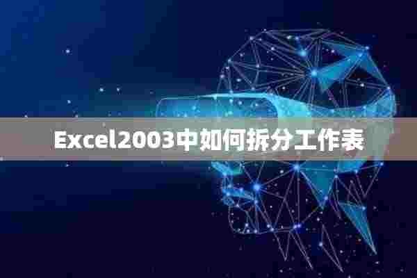 Excel2003中如何拆分工作表