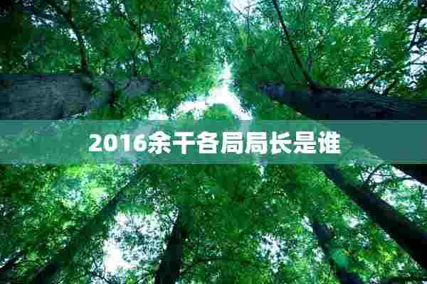 2016余干各局局长是谁