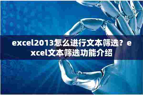 excel2013怎么进行文本筛选？excel文本筛选功能介绍