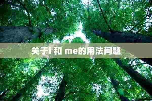 关于i 和 me的用法问题