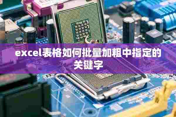 excel表格如何批量加粗中指定的关键字