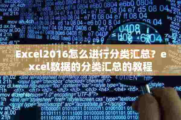 Excel2016怎么进行分类汇总？excel数据的分类汇总的教程