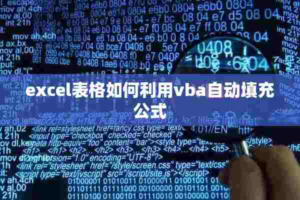 excel表格如何利用vba自动填充公式