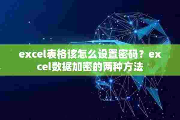 excel表格该怎么设置密码？excel数据加密的两种方法