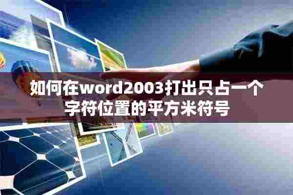 如何在word2003打出只占一个字符位置的平方米符号