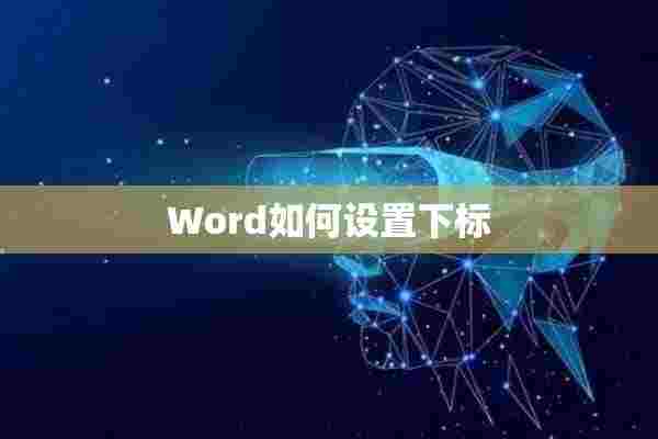 Word如何设置下标