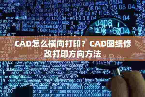 CAD怎么横向打印？CAD图纸修改打印方向方法